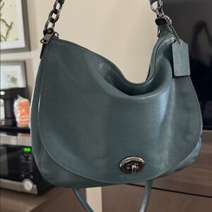Coach Green Leather Shoulder Bag